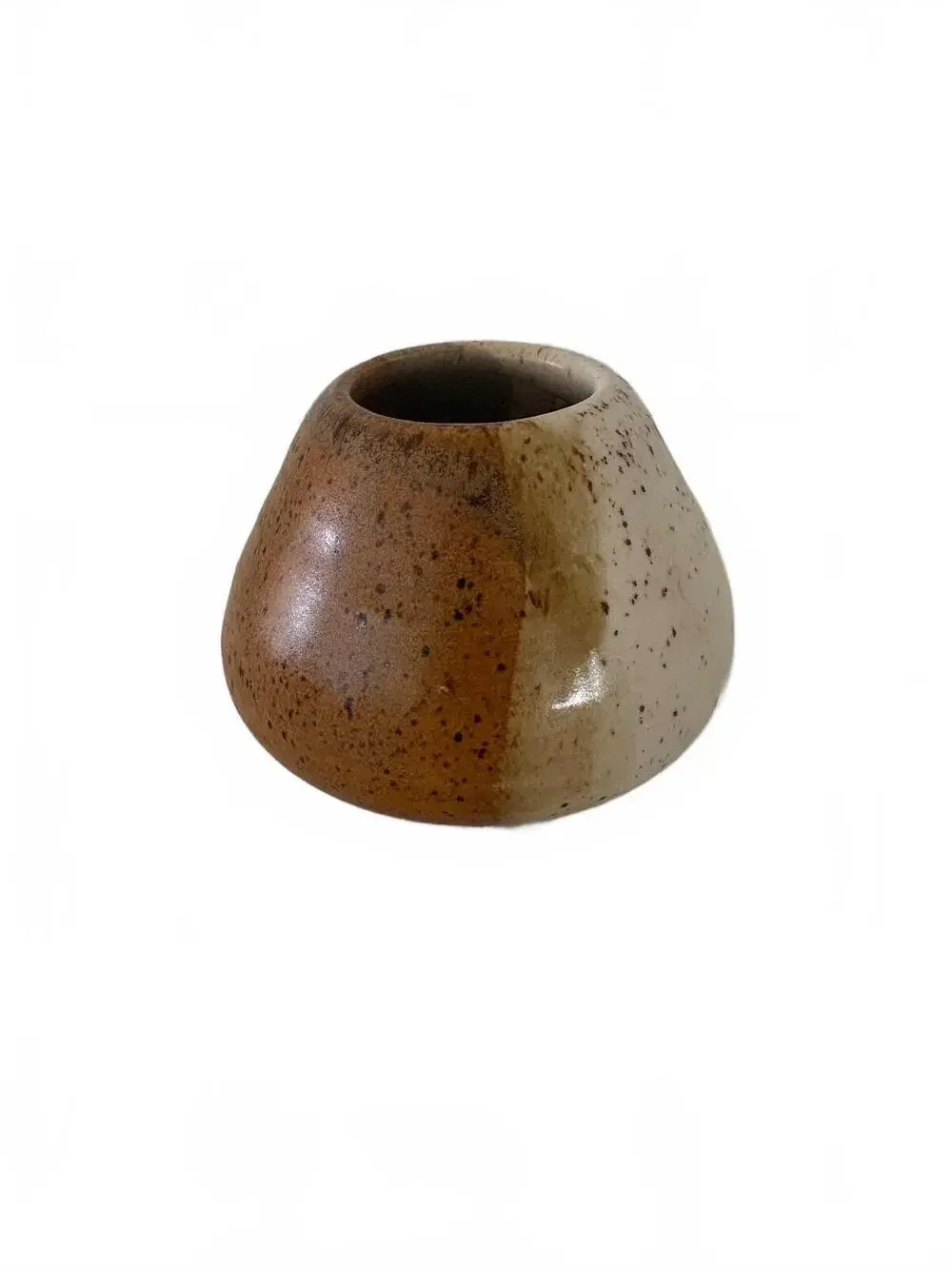 intage Hand-Thrown Dual-Tone Studio Pottery Vase - Signed DB
